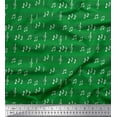 thumbnail image 1 of Soimoi Green Cotton Cambric Fabric Notes Musical Instrument Fabric Prints By Yard 56 Inch Wide, 1 of 5