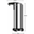 thumbnail image 3 of Jinsinto Distributeur de Savon Distributeur Automatique de Savon Infrarouge Sans Contact 250ML, Acier Inoxydable Imperméable, Interrupteur Réglable, Adapté pour la Salle de Bain Cuisine Hôtel Restaurant, 3 of 5