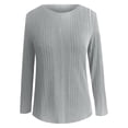 thumbnail image 5 of Fgnfyis T Shirts For Women Casual Long Sleeve Soft Basic Solid Color Top Everyday Comfort Warmth Long Sleeve Tops For Women Grey XXL, 5 of 6