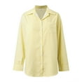 thumbnail image 6 of Womens Summer Blouses Striped Button Long Sleeve Pocket Comfortable Relaxed Fit Versatile Plus Size Womens Clothing,Yellow,XL, 6 of 6