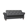 thumbnail image 6 of 63" Storage Ottoman Bench, End of Bed Button Tufted Ottoman Bench, Rolled Armed Ottoman Couch Long Bench for Bedroom, Living Room, End of Bed, Hallway, DARK GRAY, 6 of 7