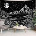thumbnail image 4 of Gojian Black and White Tapestry Starry Night Mountain Tapestries for Bedroom Aesthetic Moon and Stars Tapastry's Wall Hanging Dark Nature Forest Wall Tapestry for Living Room Dorm, 4 of 6