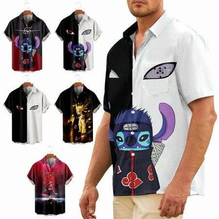 

Adult Kids Button Up Tee Shirts Regular Fit Summer Costume for Boys 5-14 Years