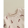 thumbnail image 4 of Hirigin Toddler Baby Boy Girl Christmas Outfit Candy Cane Print Sweatshirt Pullover Top Jogger Pants 2Pcs Fall Winter Clothes Set, 4 of 8