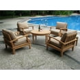 thumbnail image 3 of Somer 5 Pc Lounge Chair Set: 4 Lounge Chairs & 36" Round Coffee Table With Cushions in Sunbrela Fabric #5422 Canvas Antique Beige, 3 of 3
