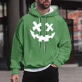 thumbnail image 1 of Sudadera con capucha de Halloween para hombre, informal, de moda, con cuello redondo, estampado, manga larga, blusa de poliéster, 1 of 5