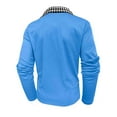 thumbnail image 6 of Kakii Men's Polo Shirts Long Sleeve Casual Fashion Polo Tee Shirts Color Block Slim Fit Golf Polo Shirt with Pocket, 6 of 8