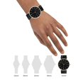thumbnail image 4 of Alfred Sung Metropolitan Date Black Dial Black Leather strap watch, 4 of 4