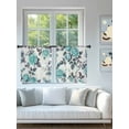 thumbnail image 4 of Vintage Pastoral Sheer Curtains 2 Panels Set Blue Flower Country Art Decoration Lihgt Filtering Rod Pocket Voile Drape, Semi Sheer Window Curtains for Bedroom Living Room, 52"x54", 4 of 5