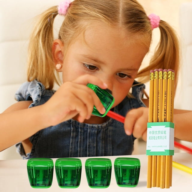 Manual Pencil Sharpener,Portable Colored Pencil Sharpener,Plastic Colored Transparent Pencil Sharpener Pencil Set-geometric Double Hole Sketch Sharpener Pencil Set 4pc Pencil Sharpener 10pc Pencil
