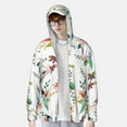 thumbnail image 4 of Goofa Pretty Floral With Leaves Printed Women's UPF 50+ Sun Protection Hoodie Jacket Lightweight Long Sleeve Sun Shirt for Women with Pocket Hiking Outdoor-Large, 4 of 9