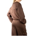 thumbnail image 4 of Jess by Meiko Women's Outfit Sets Long Sleeves Half Zip Neck Pullover and Cargo Pants Set XL Brown, 4 of 7