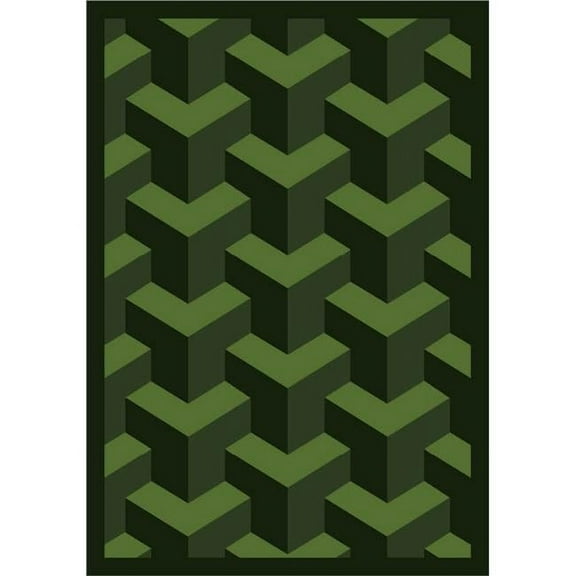 Rooftop Emerald 5 ft.4 in. x 7 ft.8 in.  WearOn Nylon Machine Tufted- Cut Pile Whimsy Rug