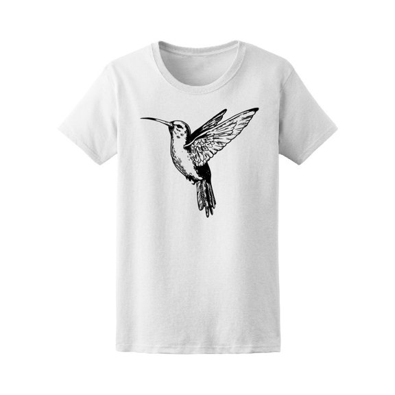 Hummingbird Flying B&W Design Tee Women's -Image by Shutterstock
