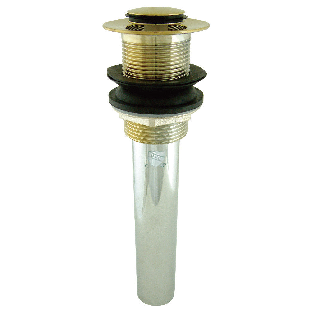 Bathroom Sink Push Pop-Up Drain without Overflow, 1-1/4" Pipe Dia., Brass EV8000MB