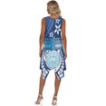 thumbnail image 3 of HELLHERO Irregular Hem Sundress, Blue Floral Print Side Pockets Summer Sleeveless Dress, Round Neck Durable Sleeveless Sundress for Vacation Cocktail Party, 3 of 8