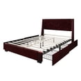 thumbnail image 6 of Castle Place Corduroy Velvet Full Platform Bed With Storage, Red, 6 of 11