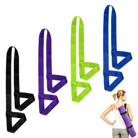 Lnrkai 4 pack Yoga Mat Straps, Durable, Adjustable, Non-Slip Stretching Strap– Carry Mats Easily