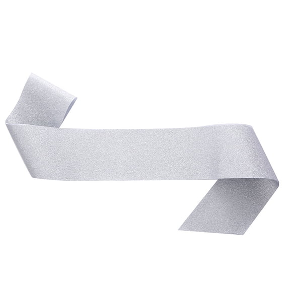 Firefly Hope 1Pcs Bridal Shower & Homecoming Blank Glitter Sashes, Adjustable Plain/Glitter Shoulder Strap, Reusable Party Etiquette Belt for Groom/Miss/Queen, Silver