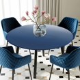 thumbnail image 5 of Elastic Fitted Round Tablecloth, Navy Blue Ombre Waterproof Stretch Table Cover for 36"-44" Tables, Modern Abstract Art Gradient Aesthetics Washable Outdoor Tablecloths for Patio, Picnic, Camping, 5 of 9
