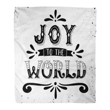 SIDONKU Throw Blanket Warm Cozy Print Flannel Hipster Joy to The World Christmas Retro Hand Lettering and This Saying Comfortable Soft for Bed Sofa and Couch 58x80 Inches