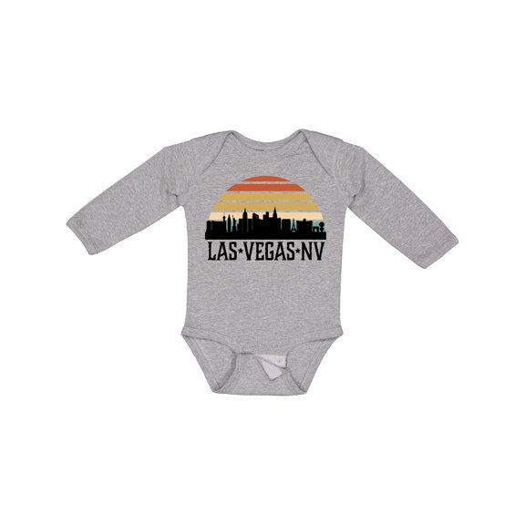 Inktastic Las Vegas Nevada Skyline Retro Boys or Girls Long Sleeve Baby Bodysuit