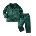 thumbnail image 2 of Byoo Solid Toddler Girls Outfits Long Sleeve Button Down Shirt Pants Nightwear Comfy Soft Sleepwear for Kids, 2 of 3