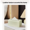 thumbnail image 4 of Plastic Tissue Box with Leather Texture, Decorative Organizer for Living Room Coffee Table, White Orange Gray, 7.49x5.12x3.78in, Stylish & Functional, 4 of 6