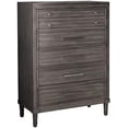 thumbnail image 2 of FOA Cartagena 3pc Gray Solid Wood Bedroom Set- King + Nightstand + Chest, 2 of 9