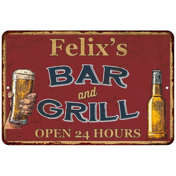 Felix's Red Bar and Grill Rustic Sign Decor 8x12 208120045265
