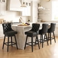 thumbnail image 4 of Fahomiss Swivel Bar Stools Counter Height Set of 4, 26" Faux Leather Kitchen Island Stools with Back, Black, 4 of 10