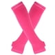 thumbnail image 1 of Zhuge Guantes largos sin dedos a rayas para mujer, calentadores de brazos tejidos de invierno para punk rock, cosplay, gótico y fiestas navideñas, color rosa oscuro, 1 of 4