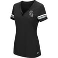 thumbnail image 2 of Women's Majestic Black Chicago White Sox Plus Size Sparkling Fun Button V-Neck T-Shirt, 2 of 3