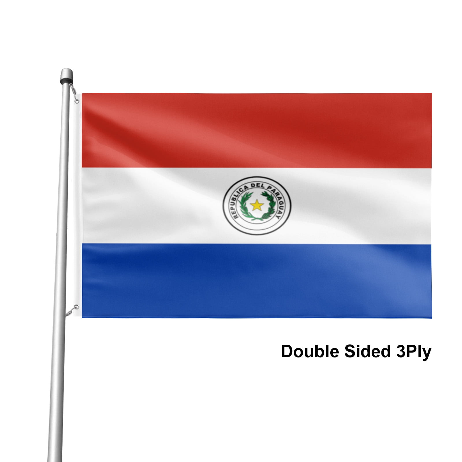 Livetty Double Sided 3 layers Flags 4x6 Ft Paraguay Flags Banner for Yard Decoration Garden Display For World Soccer Play