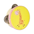 thumbnail image 4 of Tambor de madera, pandereta, tambor de mano, juguete educativo para niños, tambor de percusión de doble fila. 10 centímetros, 4 of 9