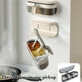 thumbnail image 5 of Wall Mounted Seasoning Box Organizer | Three Compartment Spice Jar | Space-Saving Kitchen Storage | Plastic | Beige White | Modern Durable Design | 22.8x14x11cm | Easy Install | Fresh-Keeping, 5 of 6