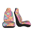 thumbnail image 4 of Car Seat Covers Are Protected From Dust And Spillage And Elastic Straps Are Easy To Install For Easy Car Suv Truck Delivery Darkmagenta Tie-Dye Background Rainbow Colors (2) 1, 4 of 8