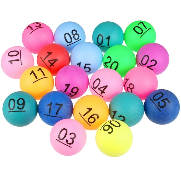 Pelotas numeradas del 1 al 20 para tenis de mesa, pelotas multicolores numeradas para actividades de juego.