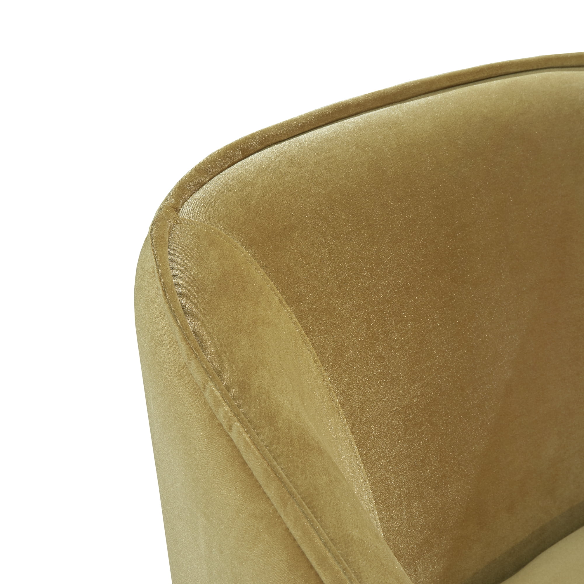 Weston Home Eldridge Velvet Upholstered Barrel Accent Chair with Clear Acrylic Legs, Gold