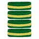 thumbnail image 1 of Banda para sudor Uxcell, bandas para la cabeza de tela de rizo para mujeres y hombres, deportes de baloncesto, tenis atlético, verde y amarillo, 4 piezas, 1 of 6