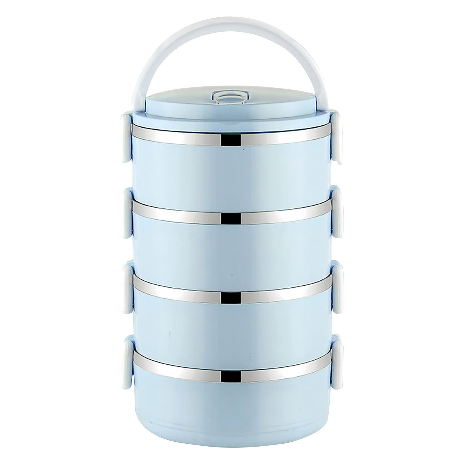 Thermal Lunch Box,4 Tier Stainless Steel Thermal Lunch Box For Adults Office Camping,Home Stackable Stainless Steel Thermal Compartment Lunch/Snack Box Compartment Lunch Container