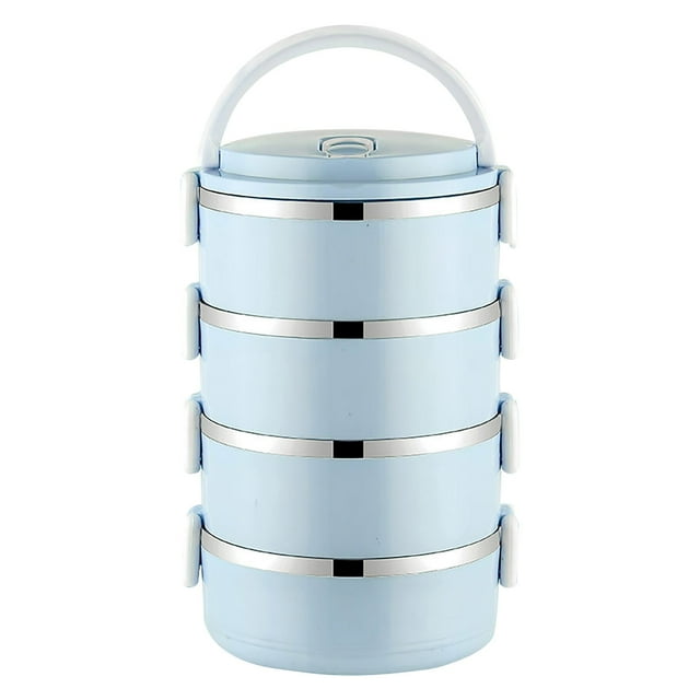Home Kitchen Item Clearance Deals!Pcksrro Portable Lunch Box Circular Fresh-keeping Box Stainless Steel Insulated Student Office Worker Lunch Box Bento Boxes