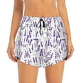thumbnail image 2 of Sigee Lavender Flowers for Women's Athletic Shorts High Waisted Running Shorts Pocket Sporty Short Gym Elastic Workout ShortsXX-Large, 2 of 9