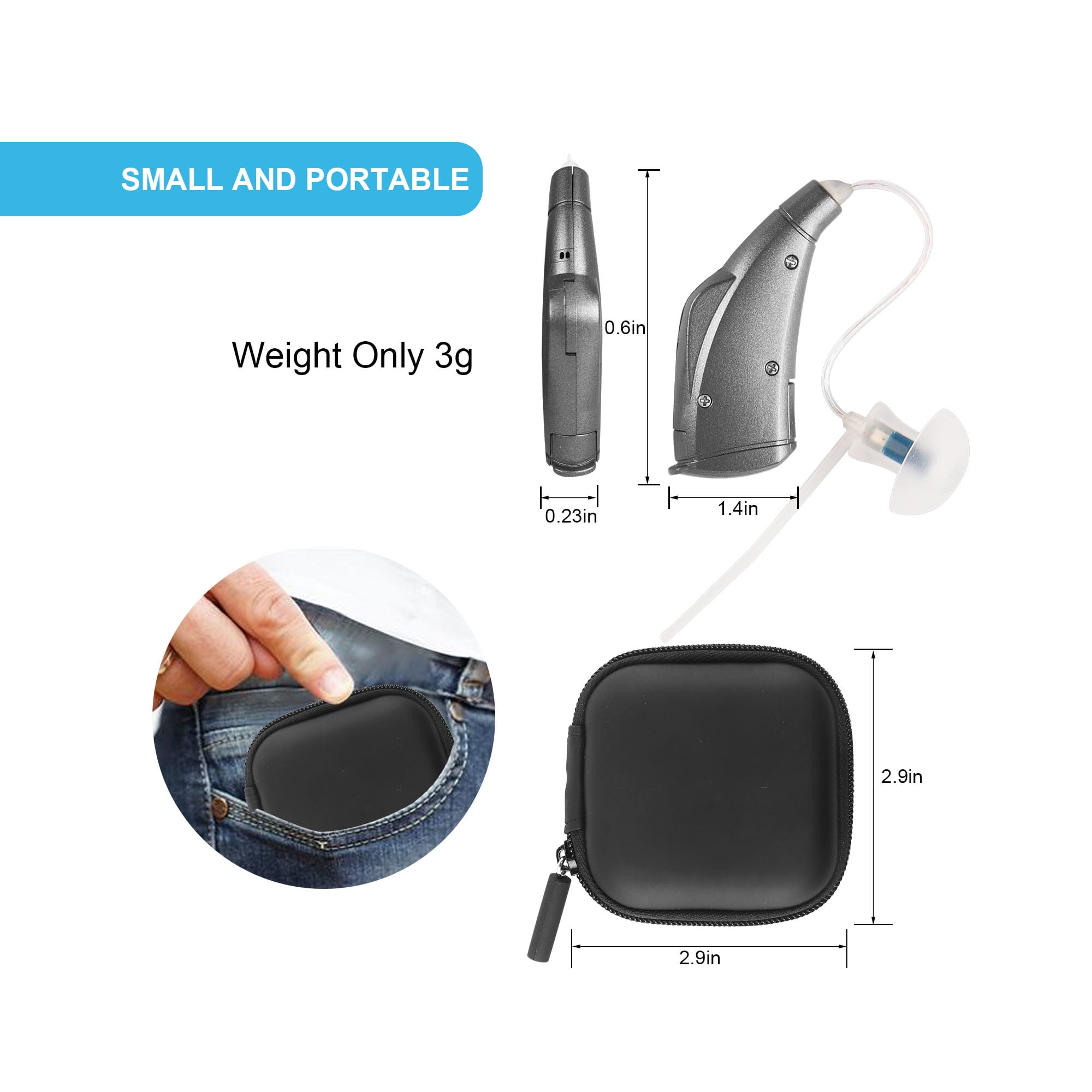 Acuity Wireless RIC Digital Hearing Amplifier Device Earphones MFI for iPhone iOS Acuity Duo Stereo Bluetooth Wireless Earbuds with Charging Case -  Personalized Hearing App with Sound Amplification \u0026 Speech Enhancement for  Live