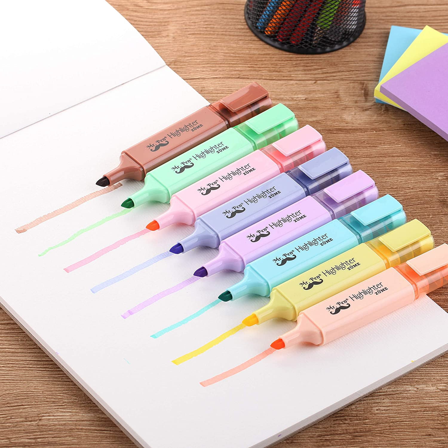 Mr. Pen- Pastel Highlighter, Tank Style, 6 Pack, Chisel Tip, Highlighters Pastel, Bible Highlighter, Multicolor Highlighters Pack, Colored