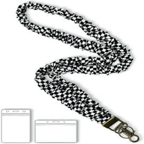DESIGNICE Stretchy Scrunchie Lanyard for ID Badges Keys,Teacher Lanyard for Women with 2 Card Holders 19.6 Inch