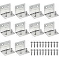 thumbnail image 1 of 10 soportes de montaje de soporte de acero inoxidable, 30 x 37 x 1,3 mm, soporte de esquina en forma de L, soporte de ángulo recto con 40 tornillos, soporte de esquina de acero inoxidable para, 1 of 5