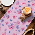 thumbnail image 4 of Table Runner - 120 Inch Long, Spring Floral Kitchen Dining Table Runner Dresser Scarves, Summer Botanical Purple Pink Flower Farmhouse Decor for Coffee Tables Wedding Party Banquet, 4 of 8