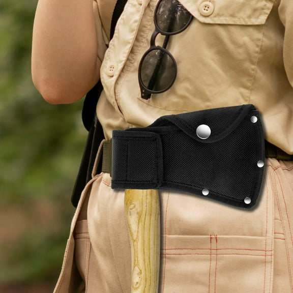 Hatchet Head Sheath, Black Axe Sheath, Axe Head Cover, Double Snap Hatchets Blade Protector, Hatchets Cover, Hatchet Edge Protector for Outdoor Hiking Outdoors Work Axes Jacket, 1 Pcs, 6.8x4.9"