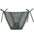 thumbnail image 3 of YueHuiYing Women's Bow Front G String Polka Dots Print Cheeky Panties Cute Mid Rise Underwear Thongs, 3 of 3